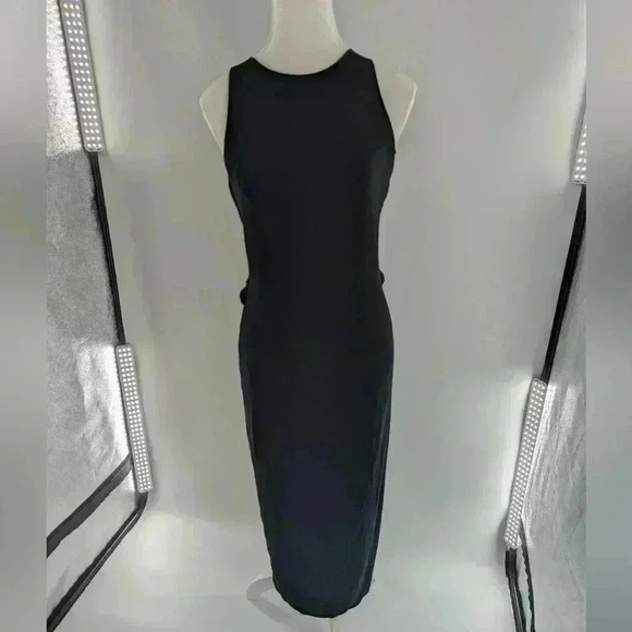Socialite Women's Size Medium Black Long Dress With Open Cutout Back - Picture 1 of 8